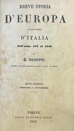 Breve Storia D' Europa E Specialmente D' Italia Dall' Anno 476 Al 1849