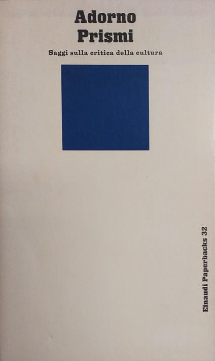 Prismi. Saggi Sulla Critica Della Cultura - Theodor W. Adorno - copertina