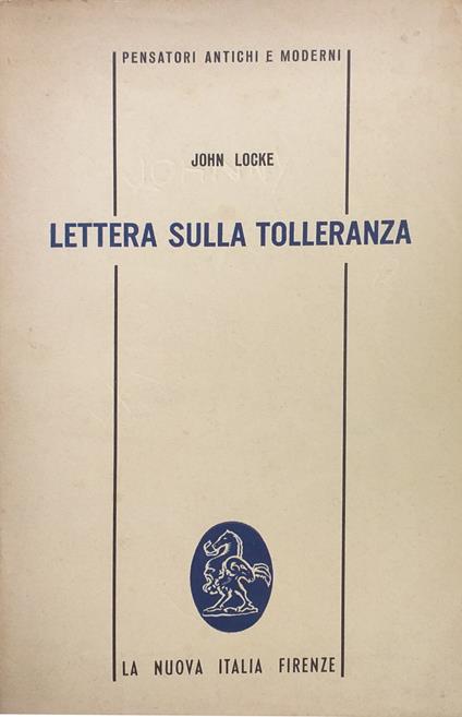 Lettera Sulla Tolleranza - John Locke - copertina