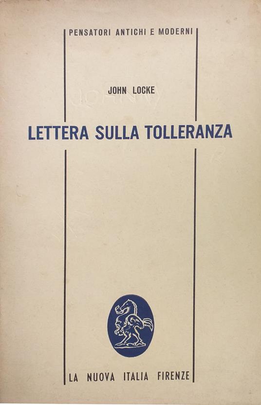 Lettera Sulla Tolleranza - John Locke - copertina