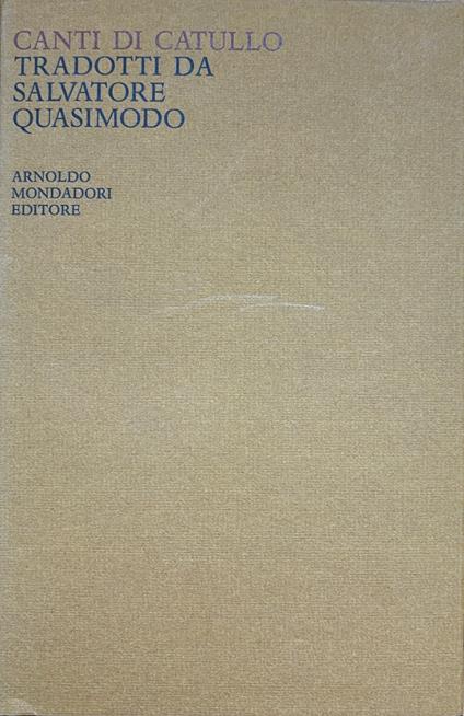 Canti - G. Valerio Catullo - copertina