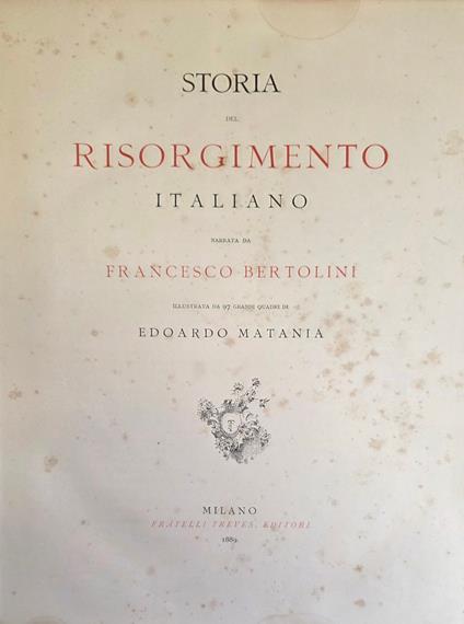 Storia Del Risorgimento Italiano - Francesco Bertolini - copertina
