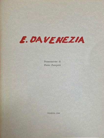 E. Da Venezia - copertina