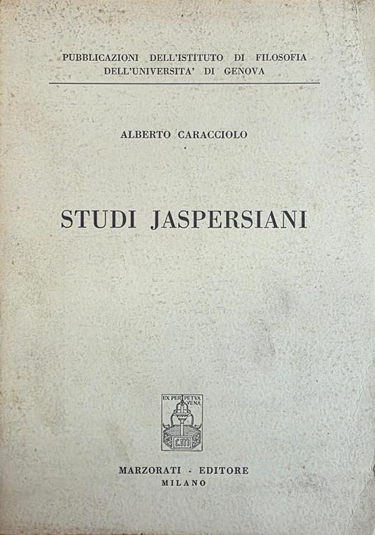 Studi Jasperiani - Alberto Caracciolo - copertina