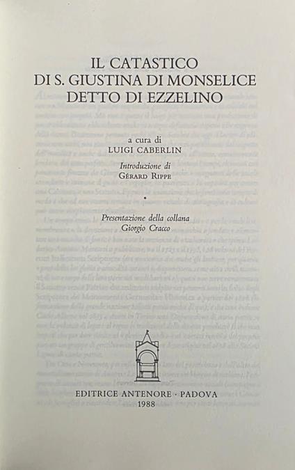 Il Catastico Di S. Giustina Di Monselice Detto Di Ezzelino - copertina