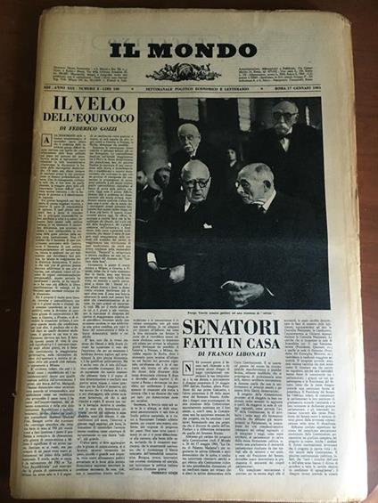 Il Mondo diretto da Mario Pannunzio 622 Anno XIII n° 3 -17 Gennaio 1961 - E21823 - copertina