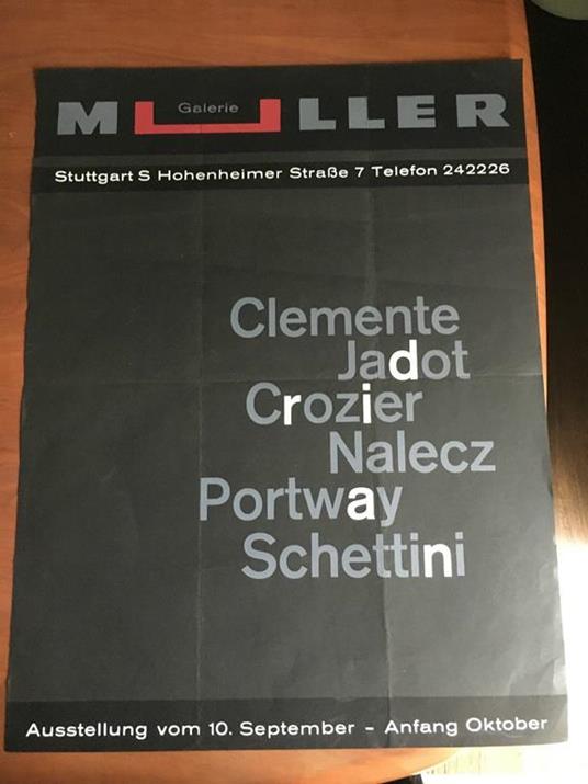 Poster della mostra Clemente Jadot Crozier Nalecz Portway Schettini - P297 - copertina