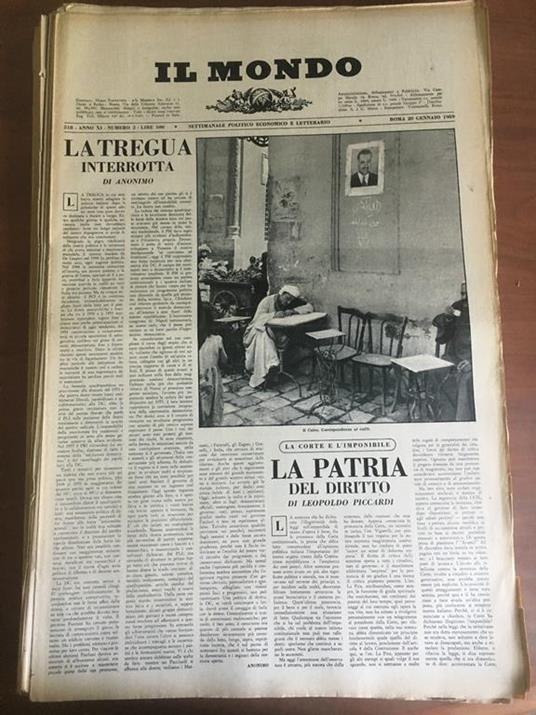 Il Mondo diretto da Mario Pannunzio Anno XI n° 3 - 20 Gennaio 1959 - E22101 - copertina