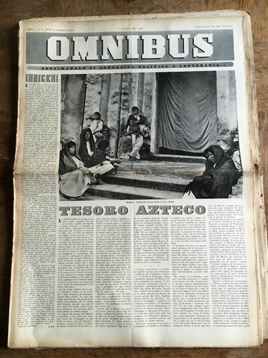 Omnibus Anno II n° 26 Roma 25 Giugno 1938 - E21586 - copertina