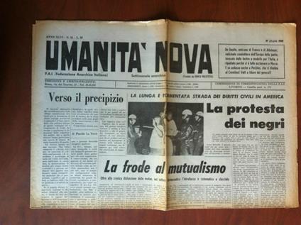 Umanità Nova Anno XLVI n° 24 - 25 Giugno 1966 Settimanale Anarchico - E19724 - copertina