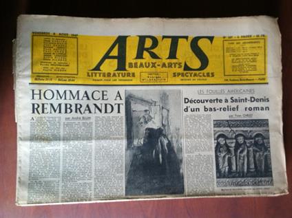 Arts Beaux-Arts Litterature Spectacles 8 Aout 1947 N° 127 Paris - E12628 - copertina