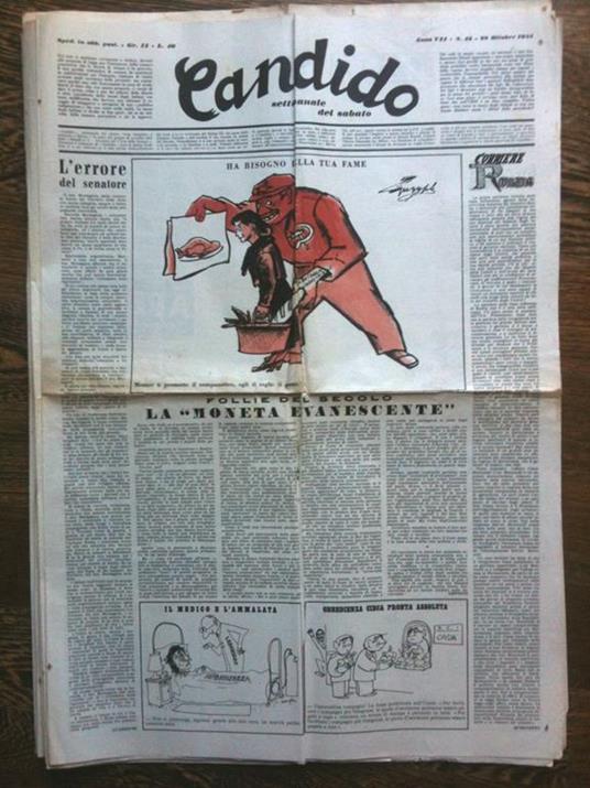 Candido Anno VII n° 43- 28 Ottobre 1951 Direttore Giovannino Guareschi - E8295 - copertina