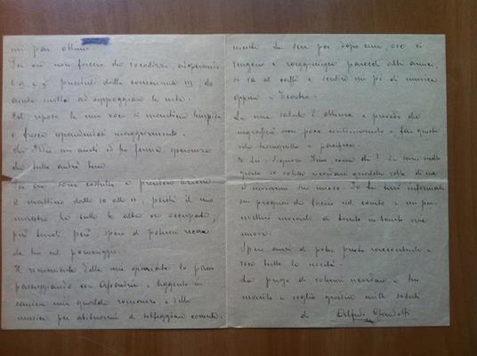 Documento originale 1908 del Baritono Alfredo Gandolfi alla Prof. Fino - E15032 - copertina