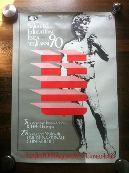 Poster originale 3° Congresso Internazionale ICHPER Europa Cuneo 1990 - P10 - copertina