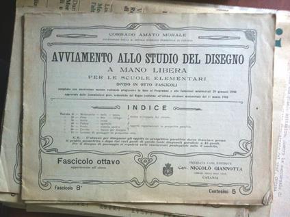 Avviamento allo studio del disegno a mano libera Fascicolo 8° 1905 - E14816 - copertina