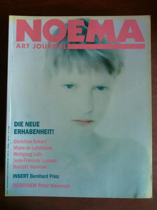 Noema Art Journal N° 35 April 2/1991 Cover: Marie-Jo Lafontaines - copertina