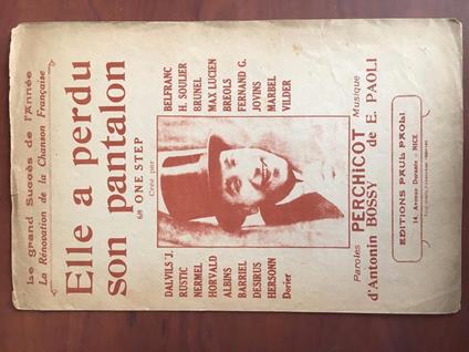 Spartito musicale Elle a perdu son pantalon anni '20 - E22779 - copertina