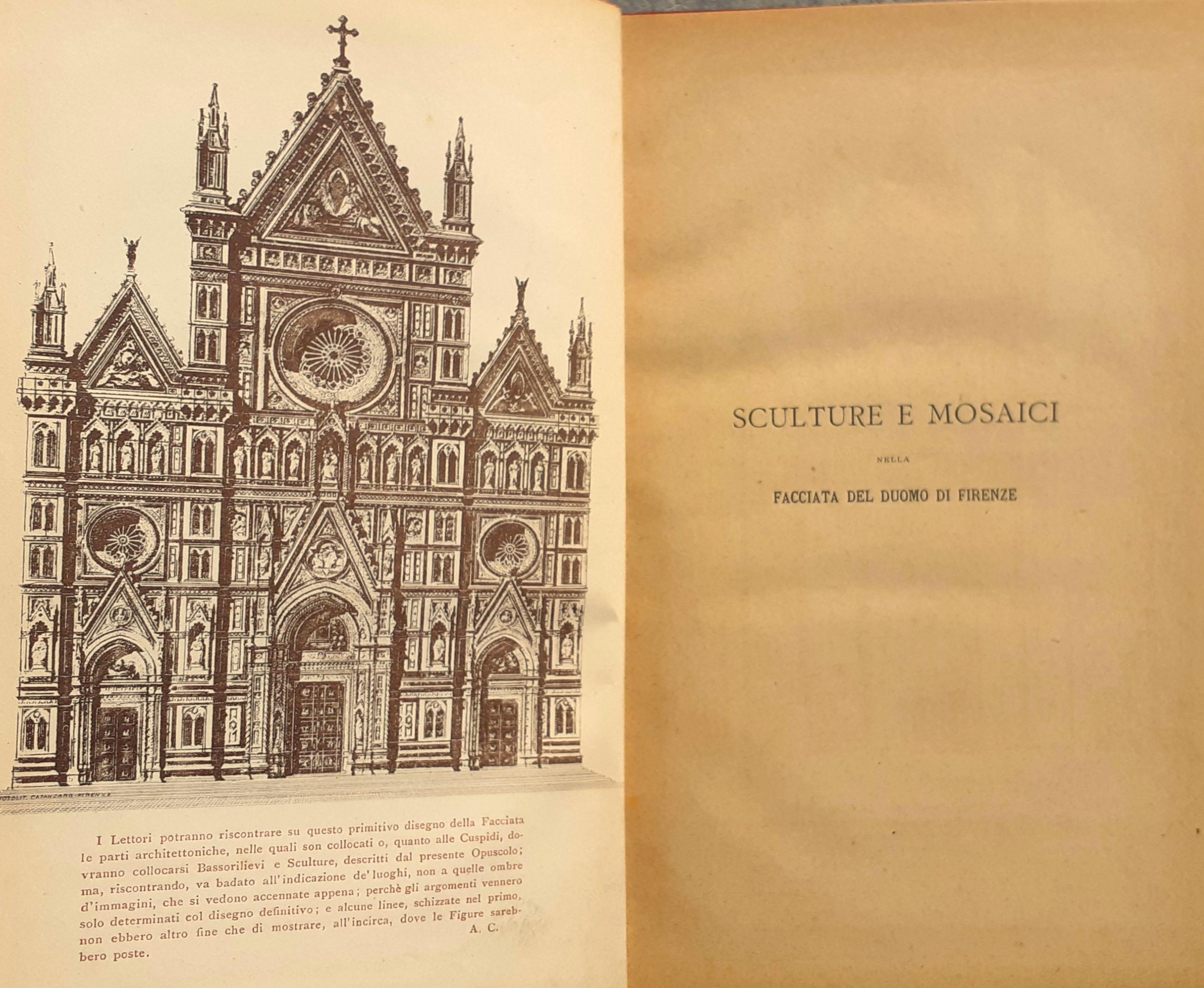 Sculture e Mosaici nella facciata del Duomo di Firenze. Argomenti e spiegazioni