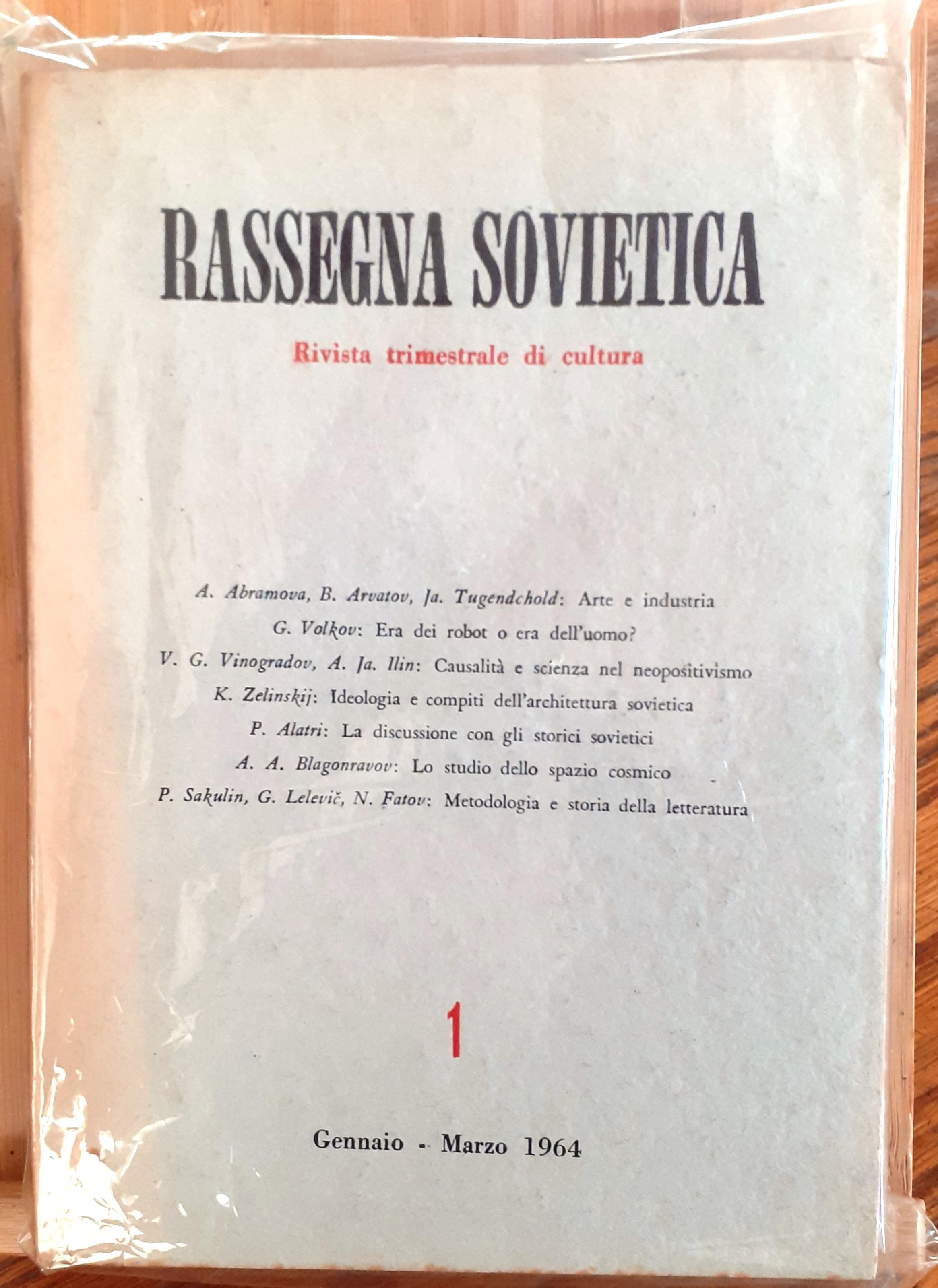Rassegna sovietica. Rivista trimestrale di cultura (Anno XV, Nn. 1-4, Gennaio-Dicembre 1964)