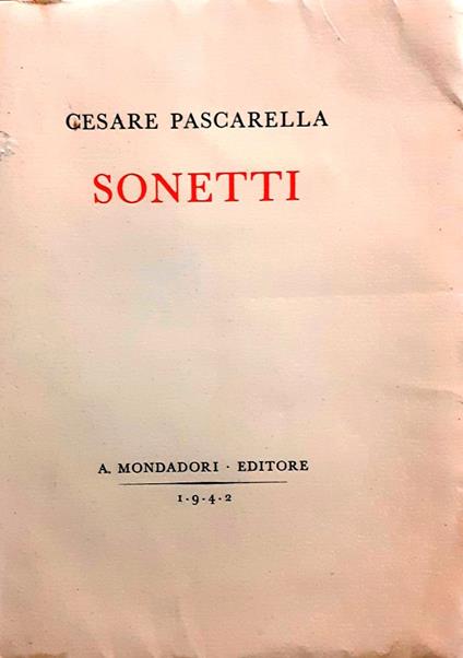Sonetti - Cesare Pascarella - copertina