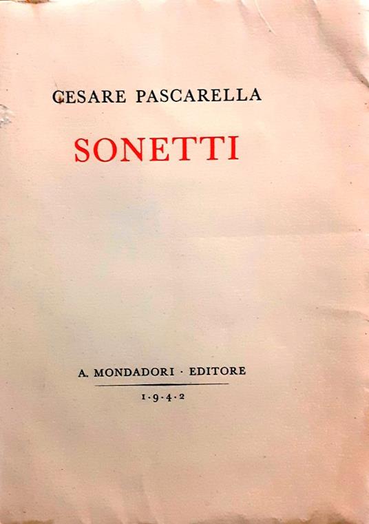 Sonetti - Cesare Pascarella - copertina