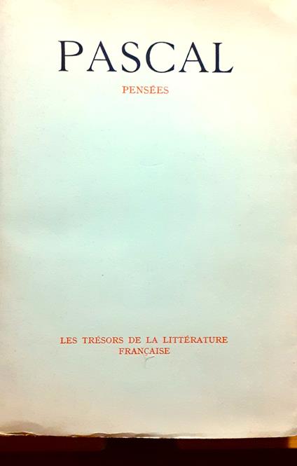 Pensées - Blaise Pascal - copertina