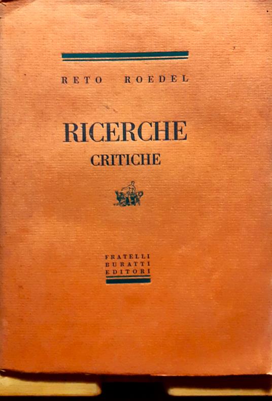 Ricerche critiche - Reto Roedel - copertina