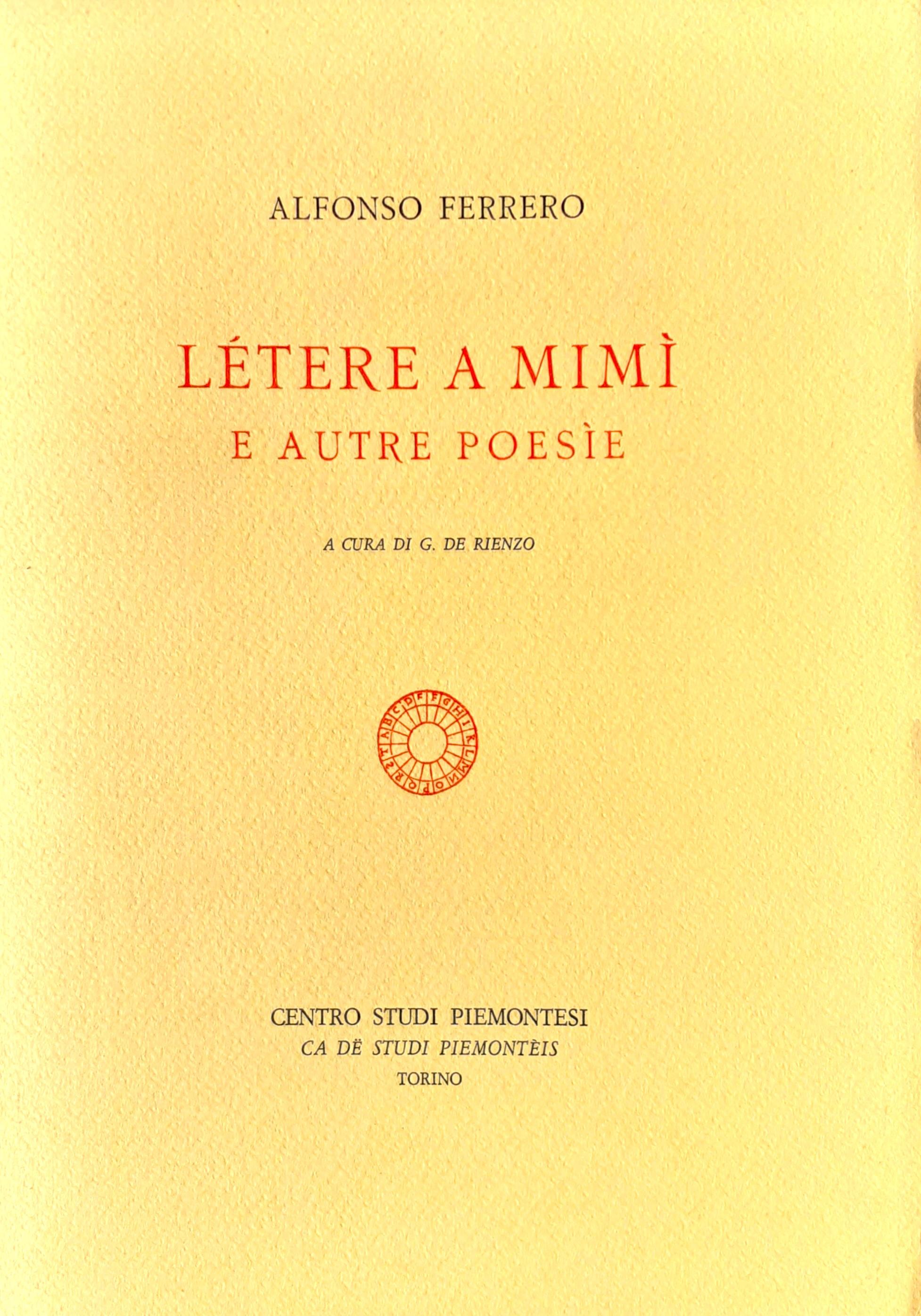 Létere a Mimì e autre poesìe