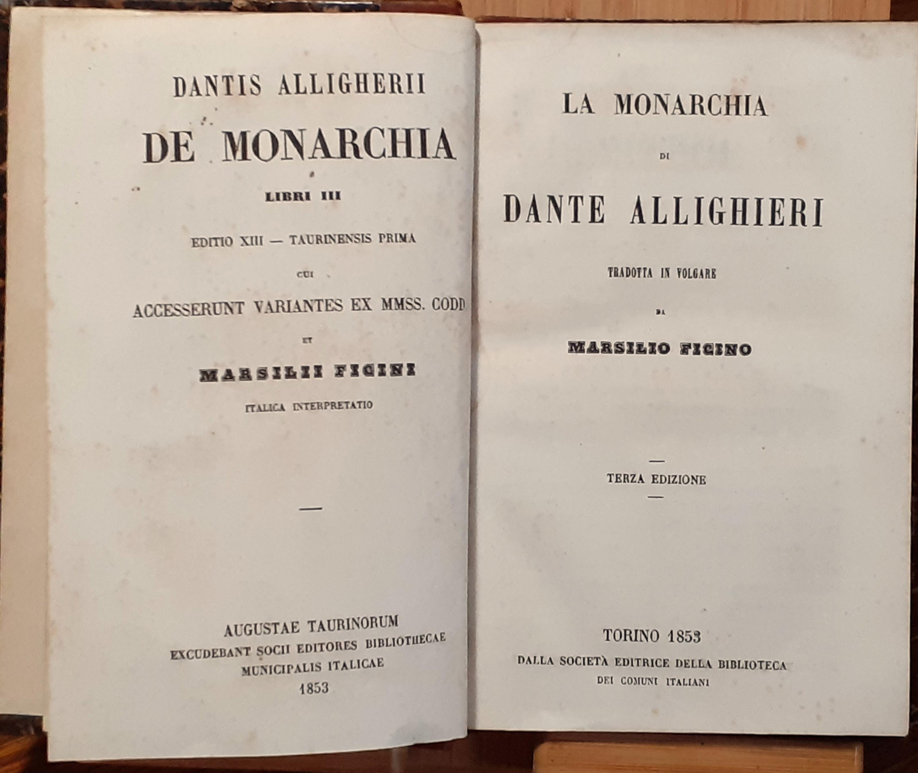 La monarchia / De Monarchia. Libri III