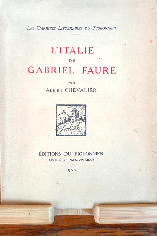 L' Italie de Gabriel Faure - copertina