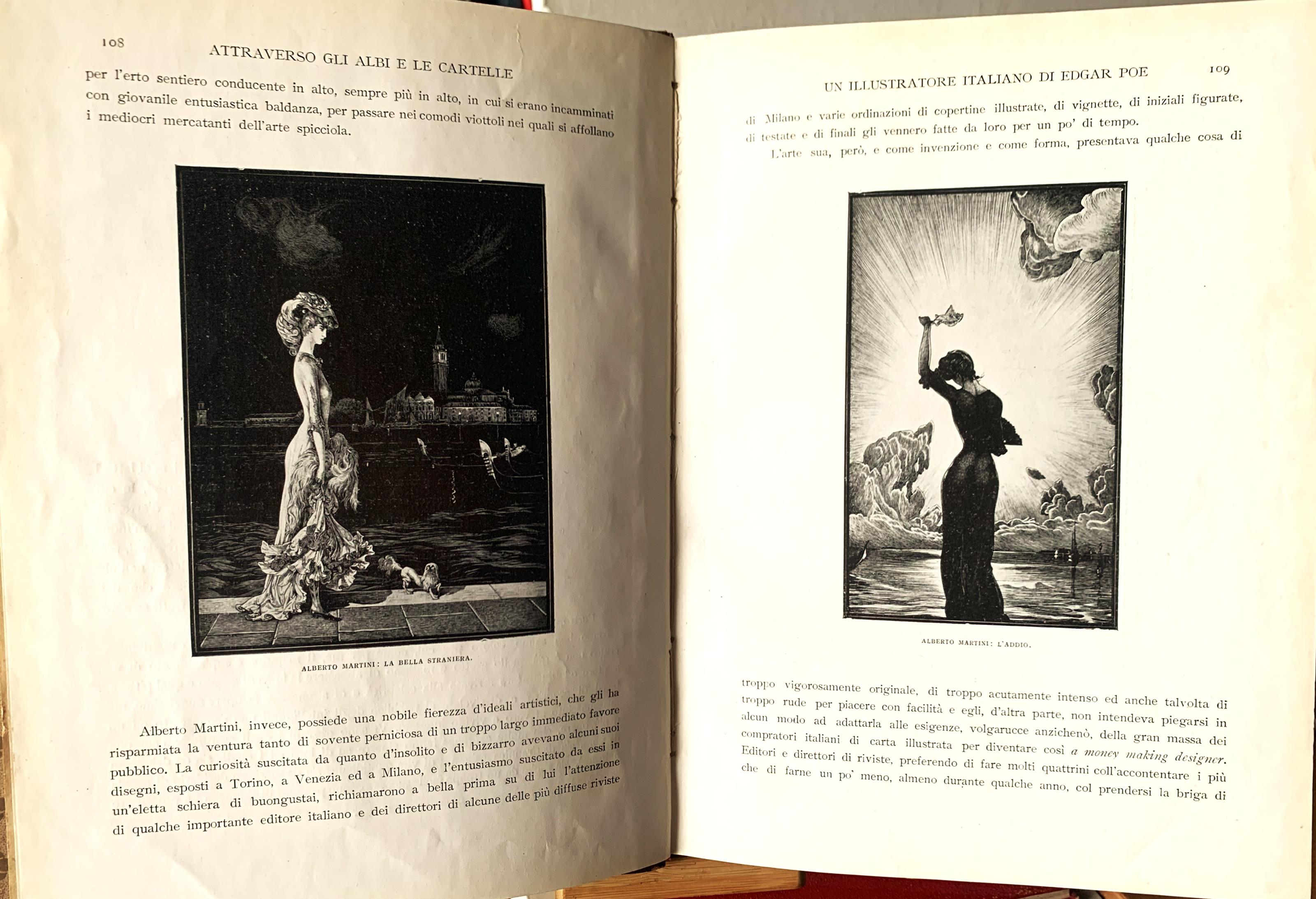 (Attraverso gli Albi e le Cartelle. Sensazioni d'Arte): XXII. Un illustratore italiano di Edgar Poe (A. Martini) - XXIII. Due maestri nordici dell'incisione (A. Zorn - F. Brangwyn) - XXIV. Il pittore della plebe parigina (T. A. Steinlen)
