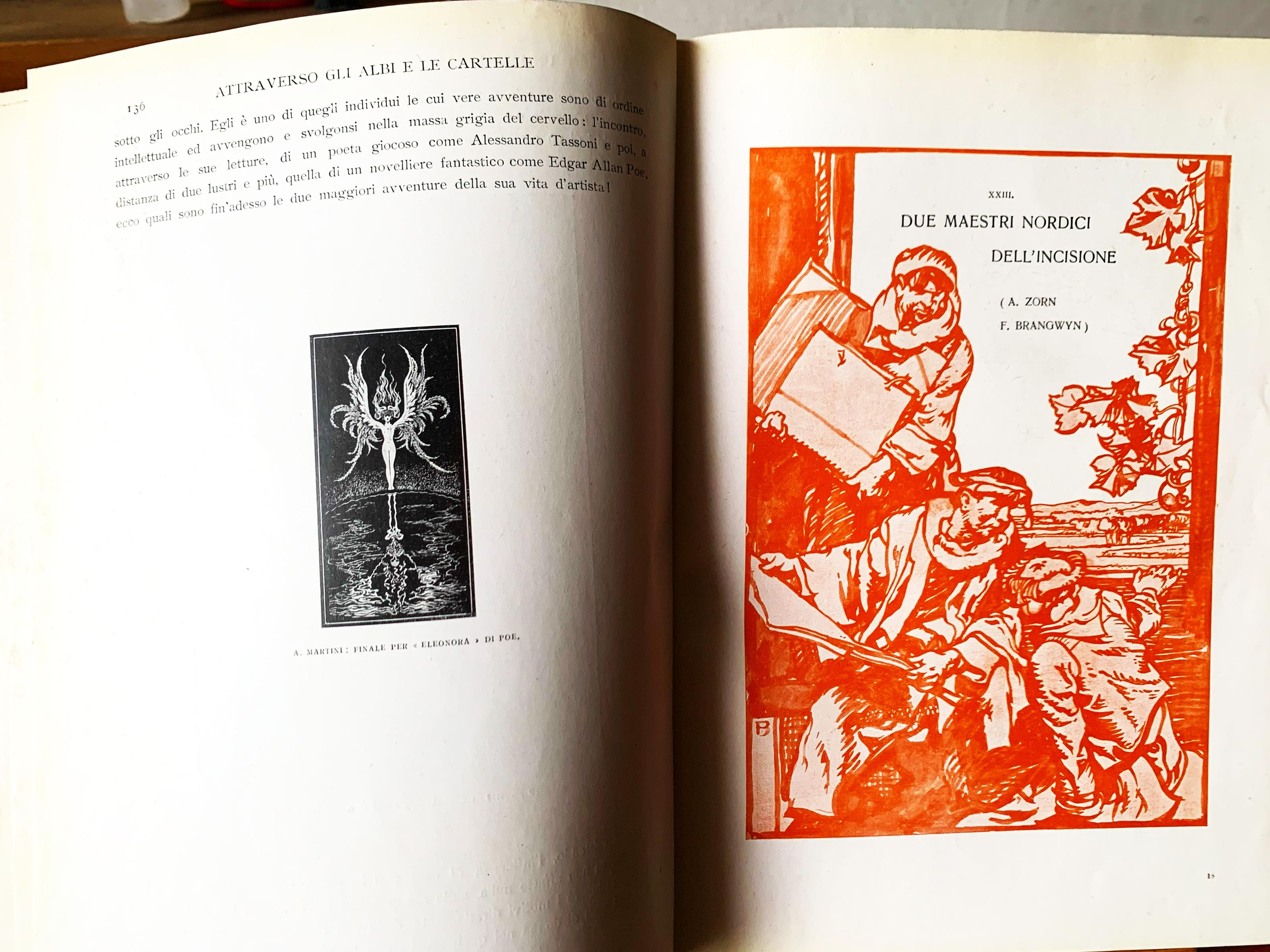 (Attraverso gli Albi e le Cartelle. Sensazioni d'Arte): XXII. Un illustratore italiano di Edgar Poe (A. Martini) - XXIII. Due maestri nordici dell'incisione (A. Zorn - F. Brangwyn) - XXIV. Il pittore della plebe parigina (T. A. Steinlen)