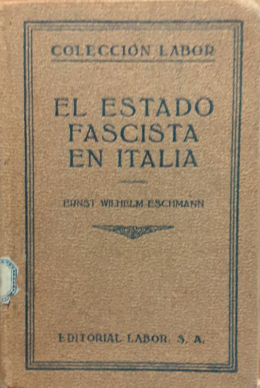 El estado fascista en Italia - copertina