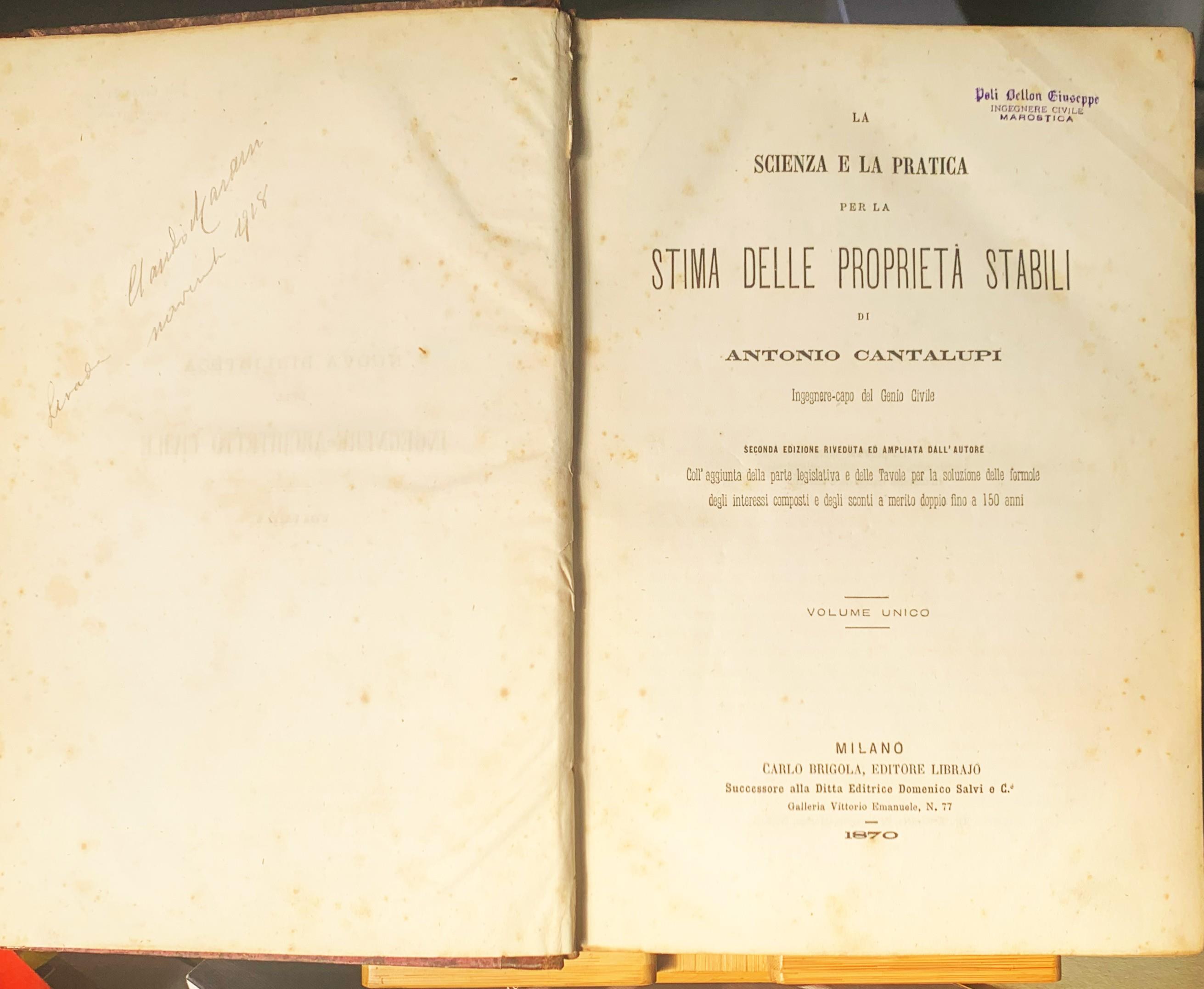 La Scienza e la Pratica per la stima delle proprietà stabili