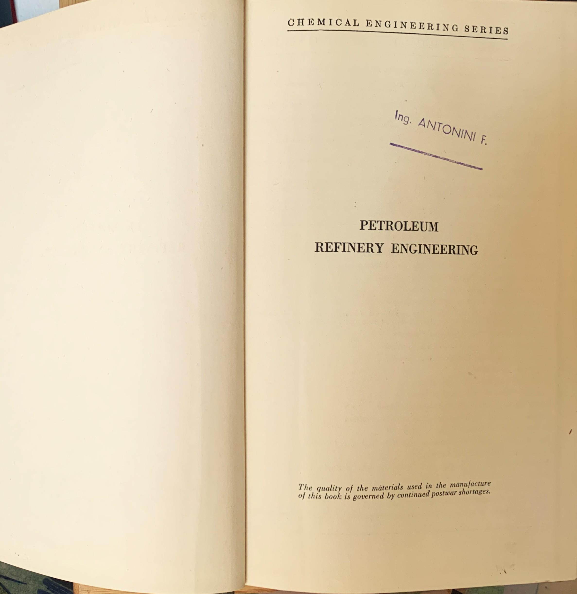 Petroleum Refinery Engineering