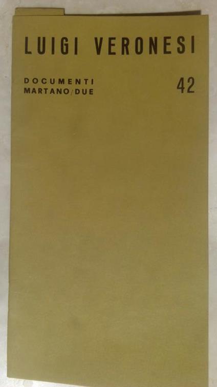 Catalogo invito Mostra di Luigi Veronesi Galleria d'Arte Martano Torino 1972 - Luigi Veronesi - copertina