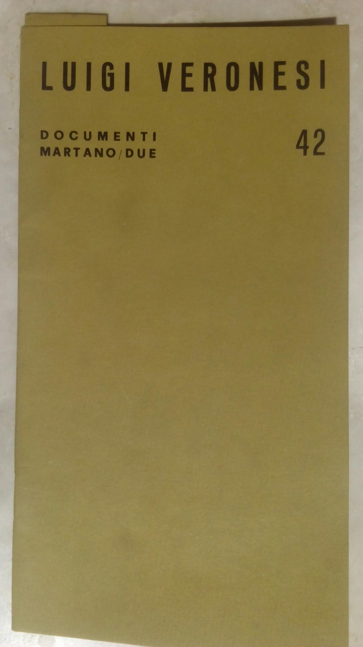 Catalogo invito Mostra di Luigi Veronesi Galleria d'Arte Martano Torino 1972