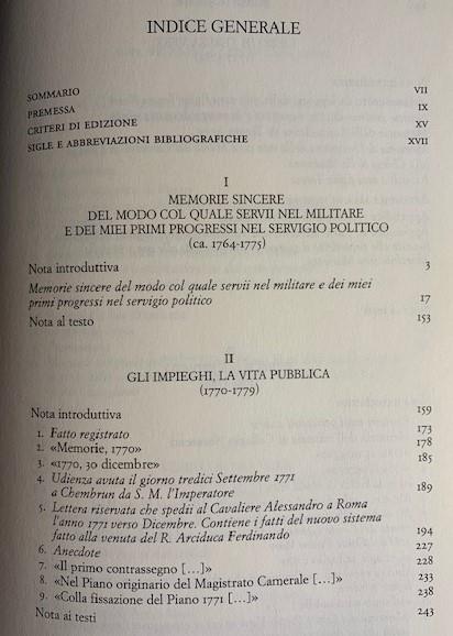 Edizione nazionale delle opere di Pietro Verri Volume V. Scritti di argomento familiare e autobiografico