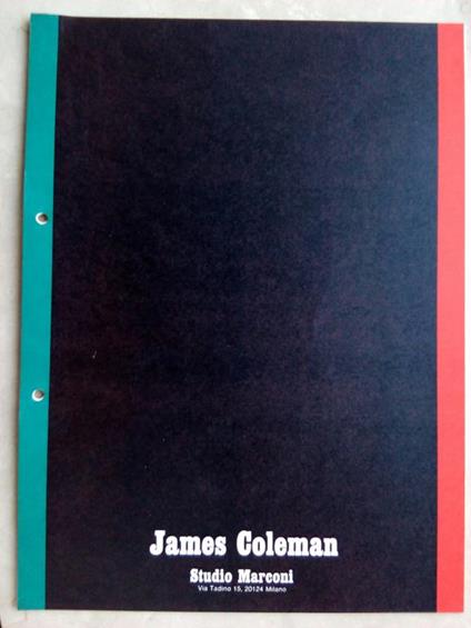 James Coleman Studio Marconi 1970 - James Coleman - copertina