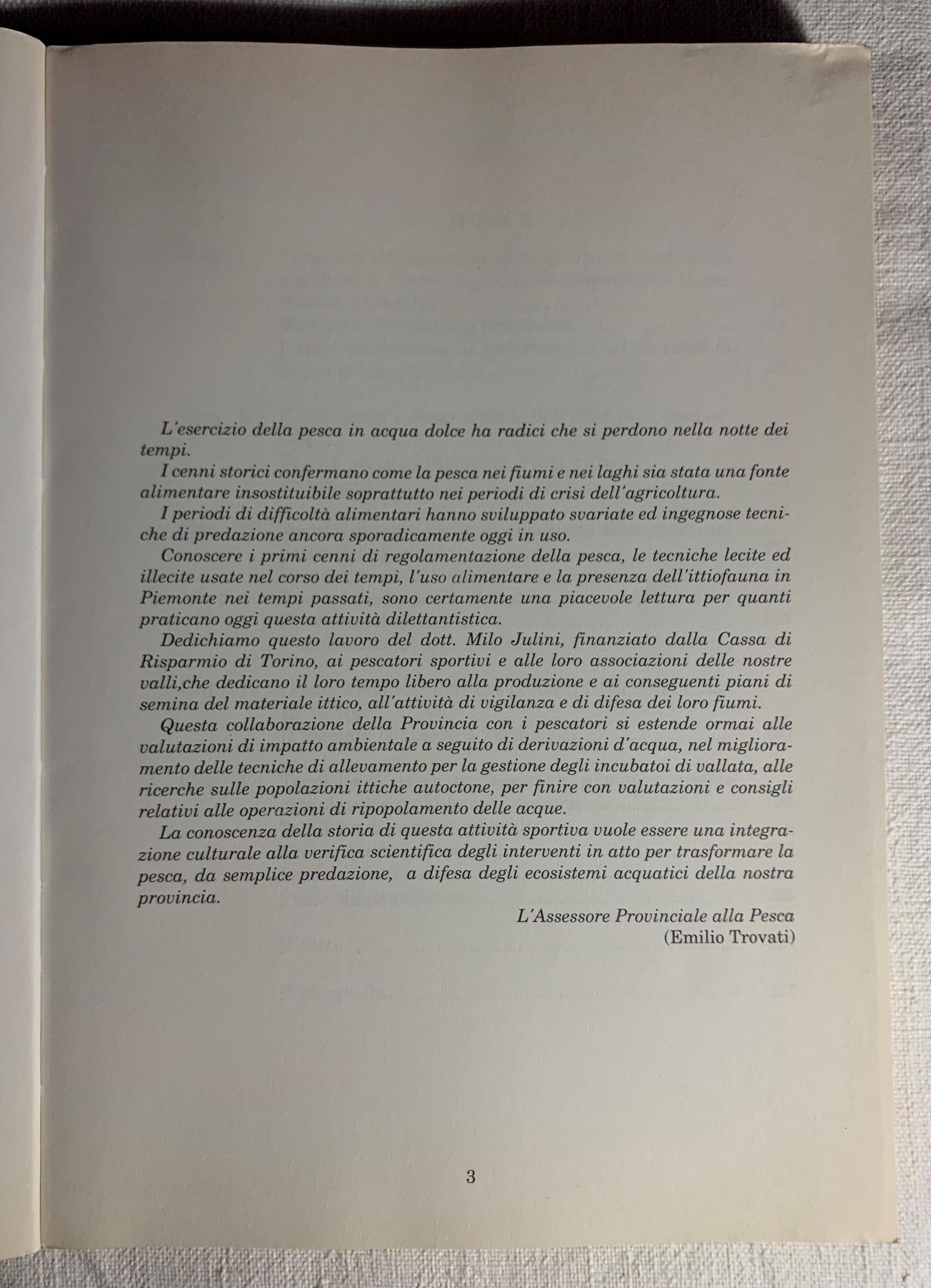 Uso a scopo alimentare del'ittiofauna del Piemonte. Documenti storici e cenni gastronomici