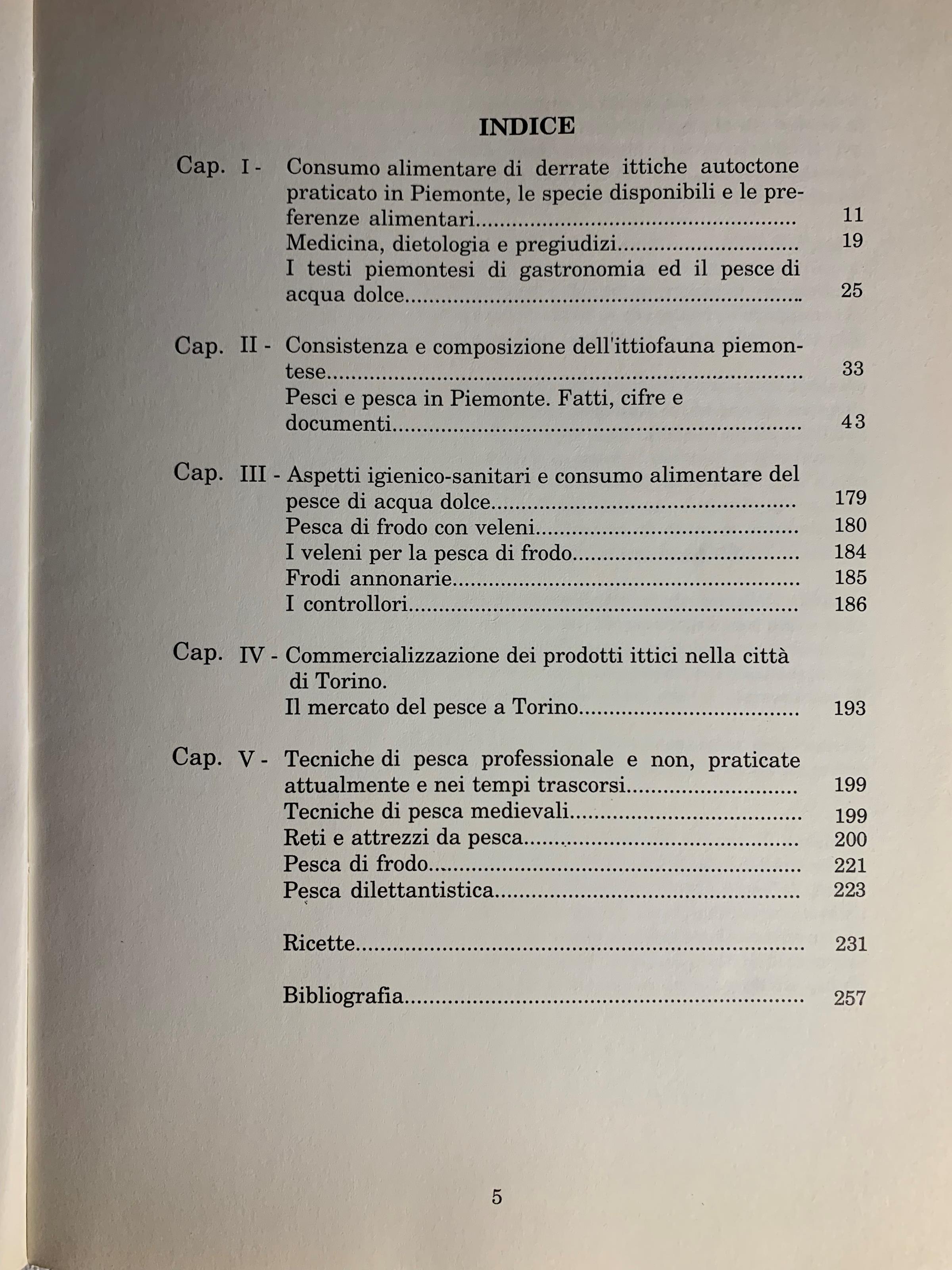 Uso a scopo alimentare del'ittiofauna del Piemonte. Documenti storici e cenni gastronomici