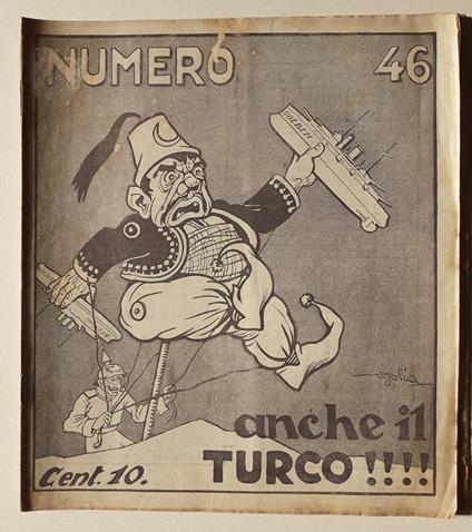 Rivista NUMERO "46" settimanale umoristico copertina Golia 1914 - copertina