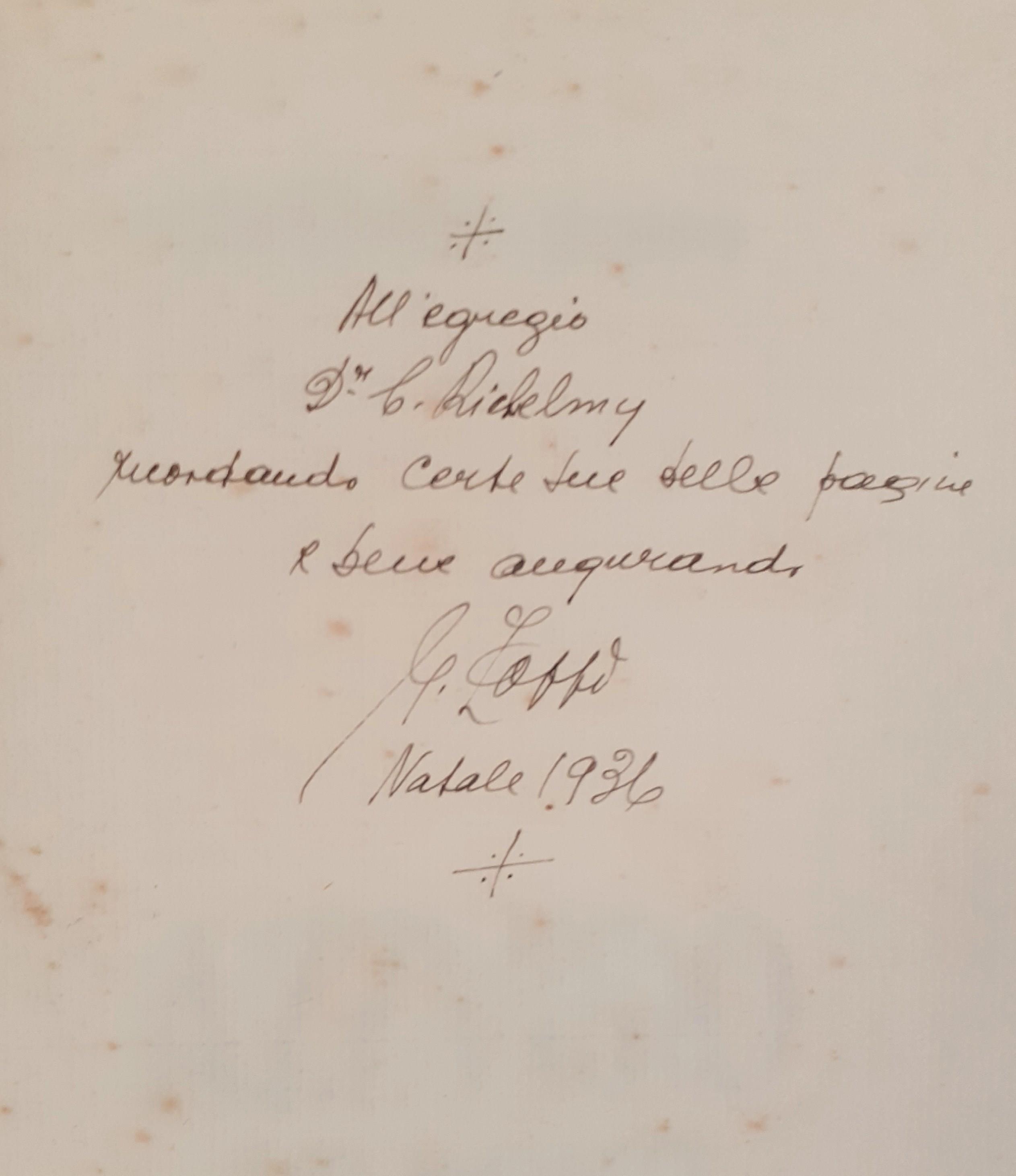 Azzurro sui monti Poesie - Editoriale Ticinese 1936 con dedica dell'autore