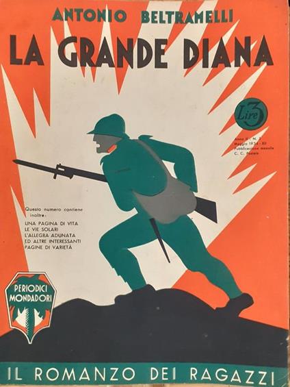 Il Romanzo dei Ragazzi " La Grande Diana 1934 - Antonio Beltramelli - copertina