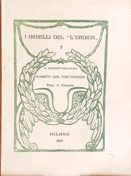 I Gioielli del "Eroica" 3 - Sonetti Dal Portoghese Milano 1918 - copertina