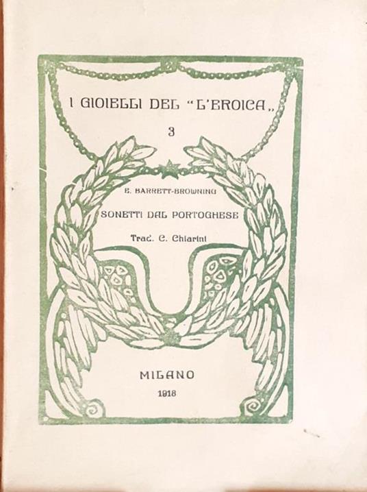 I Gioielli del "Eroica" 3 - Sonetti Dal Portoghese Milano 1918 - copertina