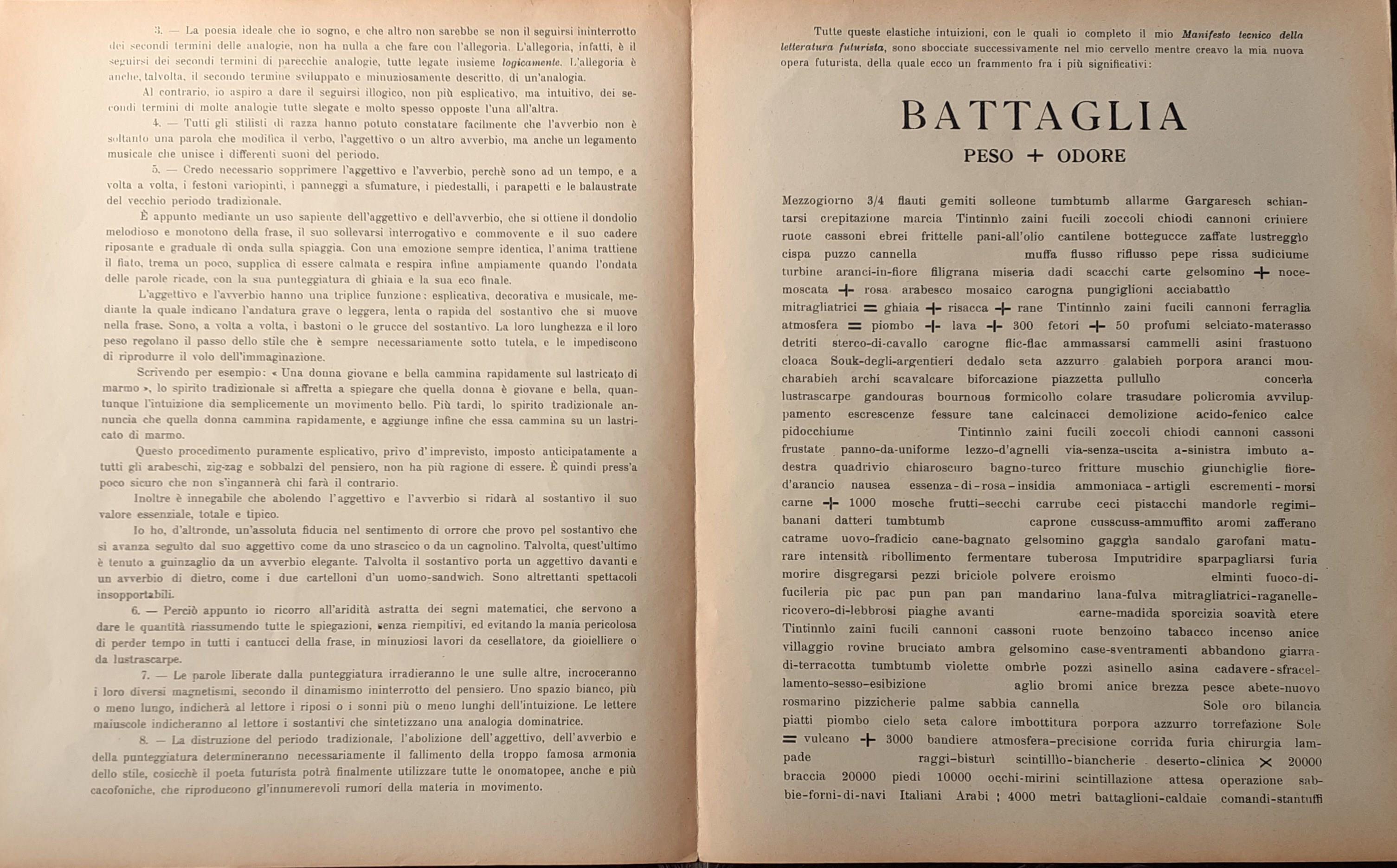 Supplemento al Manifesto tecnico della Letteratura futurista 1912