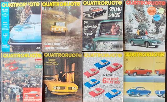 Otto riviste Quattroruote 1965/70 - copertina