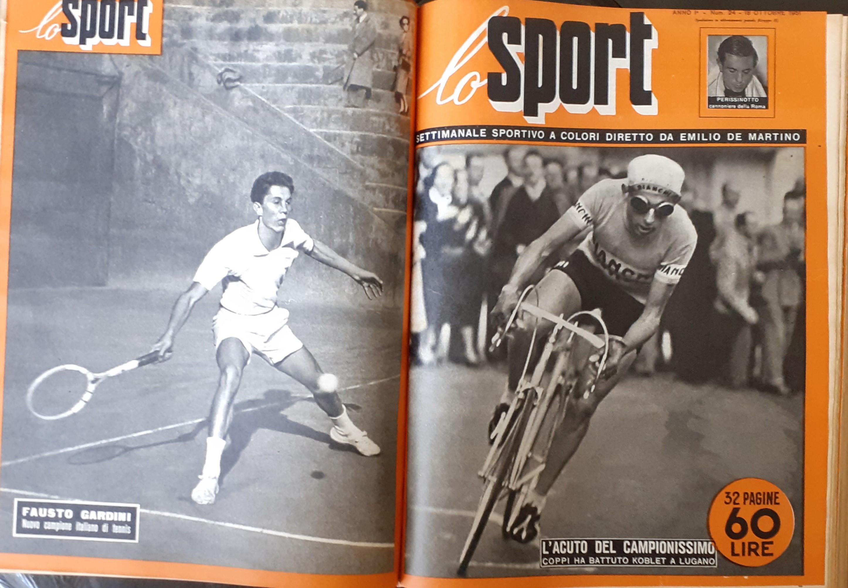 Annata n° 1 completa della rivista settimanale lo Sport 1951 rilegata