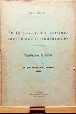 Dissertazione di Laurea R. Università di Torino 1911